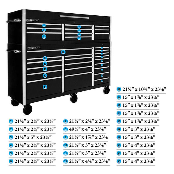 MCS 72.5 in. Rolling tool chest combo - Black
