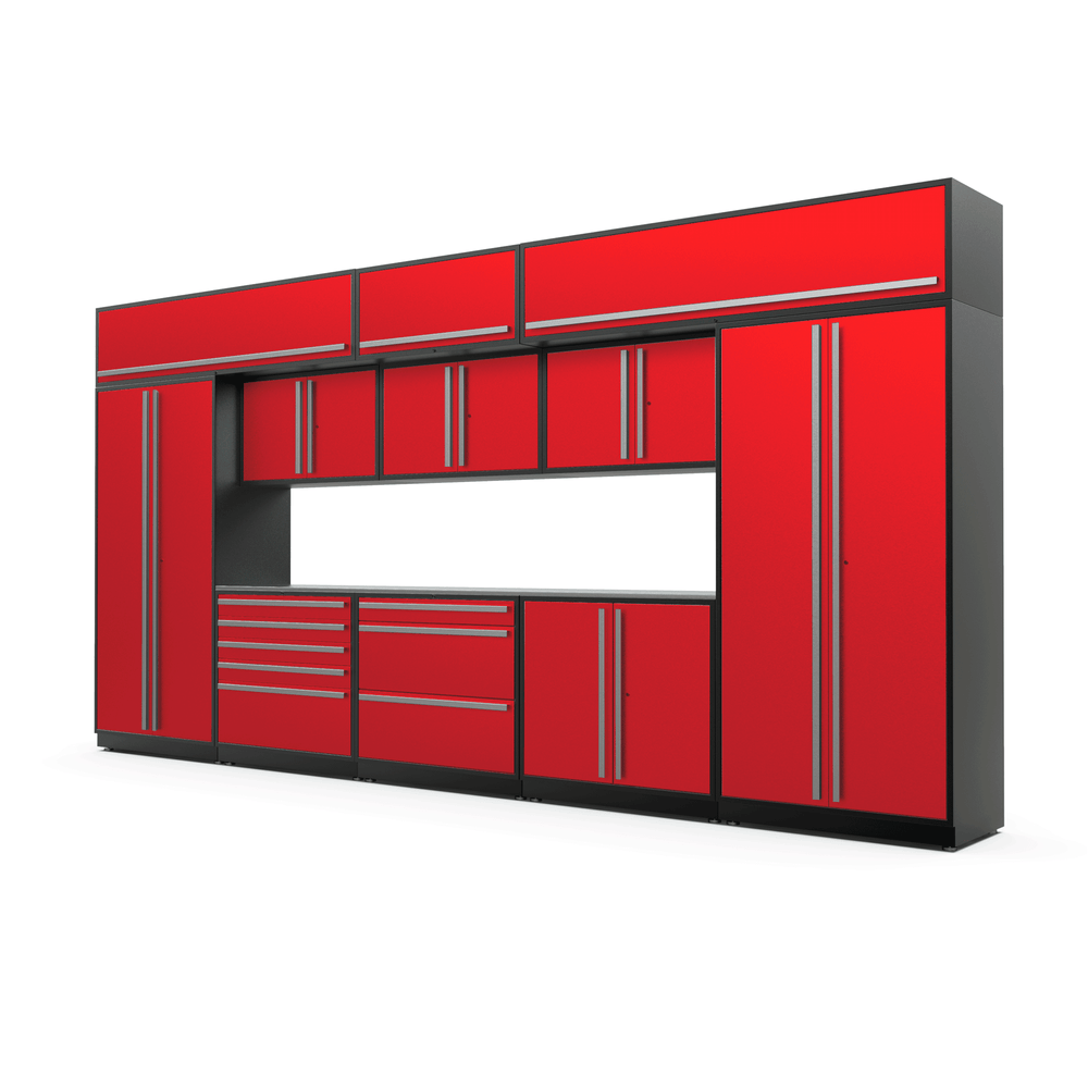 FusionPlus 16 ft set – MAX – Overheads – Red with Stainless Steel Top
