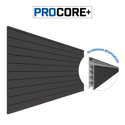 8 ft. x 4 ft. PROCORE+ Black Carbon fiber PVC Slatwall