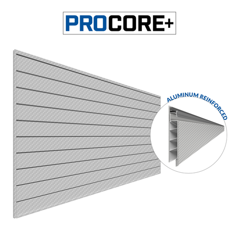 8 ft. x 4 ft. PROCORE+ Silver gray Carbon fiber PVC Slatwall