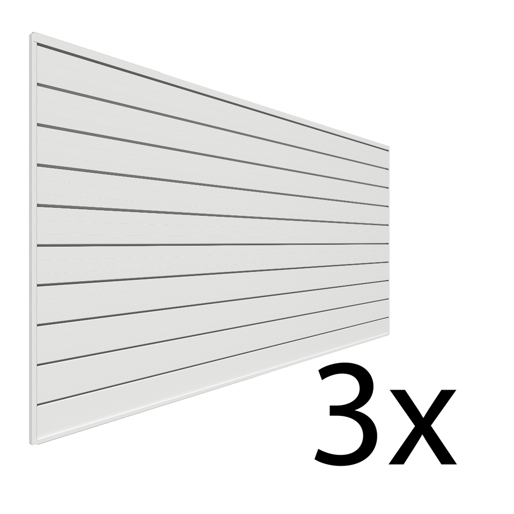 8 ft. x 4 ft. PVC Slatwall – 3 pack 96 sq ft