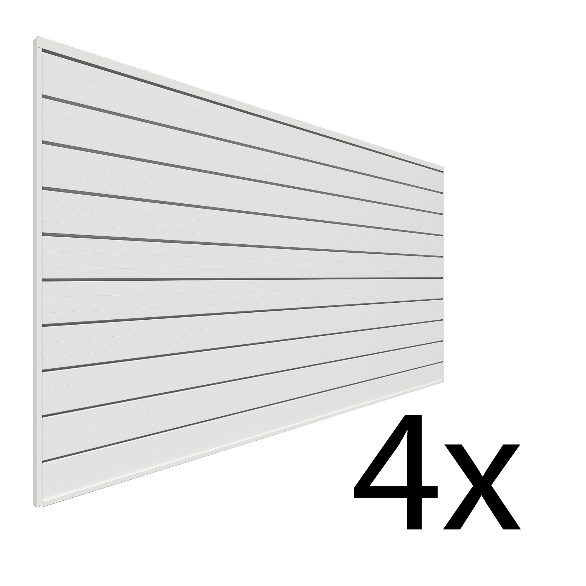 4 ft. x 8 ft. PVC Slatwall - 4 pack 128 sq ft