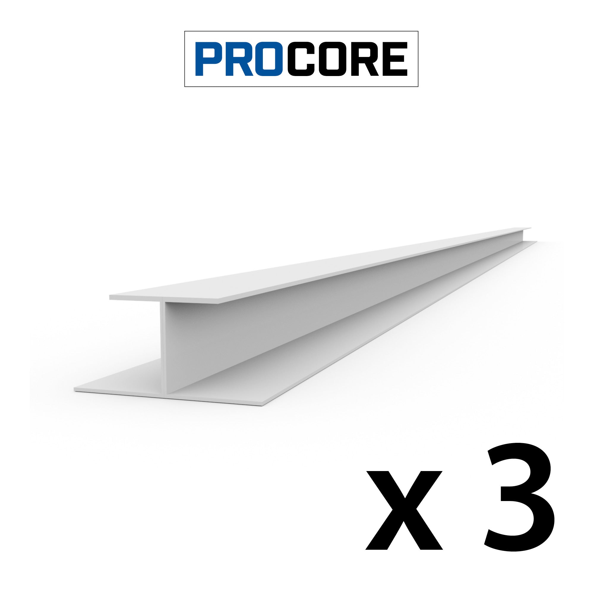 Proslat 8 ft. PROCORE PVC H-Trim 3 Pack 25323K