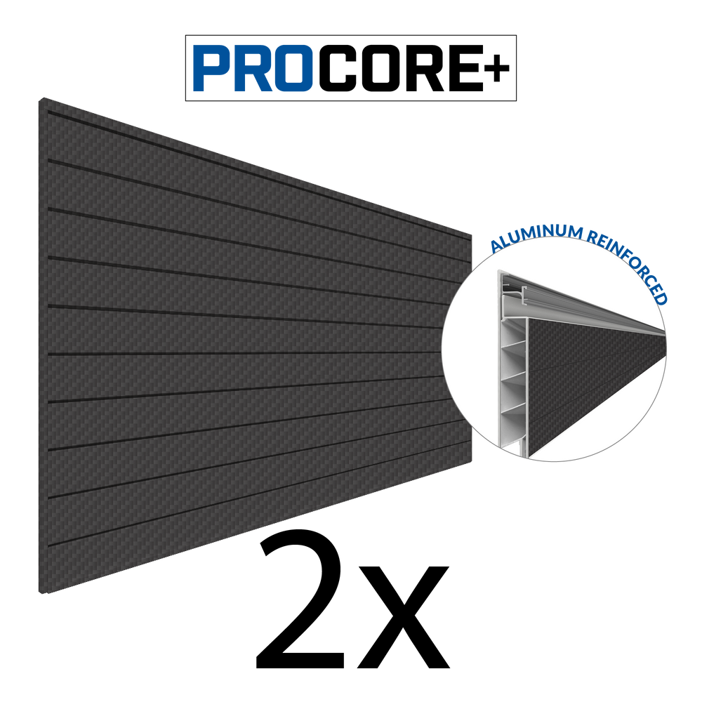 8 ft. x 4 ft. PROCORE+ Black Carbon Fiber PVC Slatwall – 2 Pack 64 sq ft